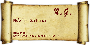 Már Galina névjegykártya